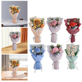 Maxbell Crochet Flowers Bouquet Finished for Mother Day Thanksgiving Day Anniversary yellow