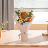 Maxbell Crochet Flowers Bouquet Finished for Mother Day Thanksgiving Day Anniversary yellow