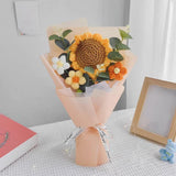 Maxbell Crochet Flowers Bouquet Finished for Mother Day Thanksgiving Day Anniversary yellow