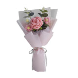 Maxbell Crochet Flowers Bouquet Finished for Mother Day Thanksgiving Day Anniversary light pink