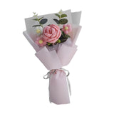 Maxbell Crochet Flowers Bouquet Finished for Mother Day Thanksgiving Day Anniversary light pink