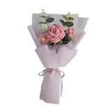 Maxbell Crochet Flowers Bouquet Finished for Mother Day Thanksgiving Day Anniversary light pink