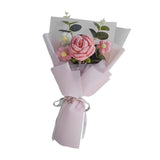 Maxbell Crochet Flowers Bouquet Finished for Mother Day Thanksgiving Day Anniversary light pink