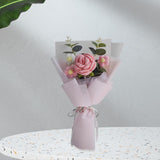 Maxbell Crochet Flowers Bouquet Finished for Mother Day Thanksgiving Day Anniversary light pink