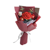 Maxbell Crochet Flowers Bouquet Finished for Mother Day Thanksgiving Day Anniversary red
