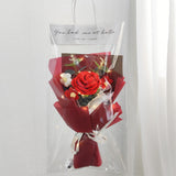 Maxbell Crochet Flowers Bouquet Finished for Mother Day Thanksgiving Day Anniversary red