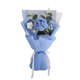 Maxbell Crochet Flowers Bouquet Finished for Mother Day Thanksgiving Day Anniversary blue