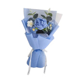 Maxbell Crochet Flowers Bouquet Finished for Mother Day Thanksgiving Day Anniversary blue