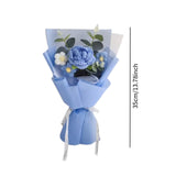 Maxbell Crochet Flowers Bouquet Finished for Mother Day Thanksgiving Day Anniversary blue