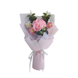 Maxbell Crochet Flowers Bouquet Finished for Mother Day Thanksgiving Day Anniversary pink