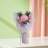 Maxbell Crochet Flowers Bouquet Finished for Mother Day Thanksgiving Day Anniversary pink