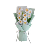 Maxbell Crochet Flowers Bouquet Finished for Mother Day Thanksgiving Day Anniversary white
