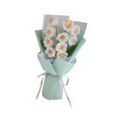 Maxbell Crochet Flowers Bouquet Finished for Mother Day Thanksgiving Day Anniversary white