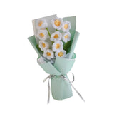 Maxbell Crochet Flowers Bouquet Finished for Mother Day Thanksgiving Day Anniversary white