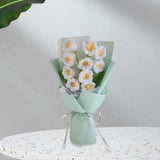 Maxbell Crochet Flowers Bouquet Finished for Mother Day Thanksgiving Day Anniversary white