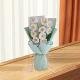Maxbell Crochet Flowers Bouquet Finished for Mother Day Thanksgiving Day Anniversary white