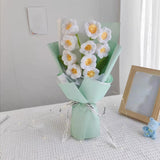 Maxbell Crochet Flowers Bouquet Finished for Mother Day Thanksgiving Day Anniversary white