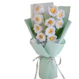 Maxbell Crochet Flowers Bouquet Finished for Mother Day Thanksgiving Day Anniversary white