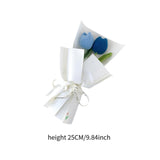 Maxbell Crochet Flowers Bouquet Knitting Flower for Mother Day Teacher’ Day Birthday blue