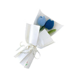 Maxbell Crochet Flowers Bouquet Knitting Flower for Mother Day Teacher’ Day Birthday blue