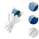 Maxbell Crochet Flowers Bouquet Knitting Flower for Mother Day Teacher’ Day Birthday blue