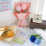 Maxbell Crochet Flowers Bouquet Knitting Flower for Mother Day Teacher’ Day Birthday blue