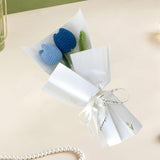 Maxbell Crochet Flowers Bouquet Knitting Flower for Mother Day Teacher’ Day Birthday blue