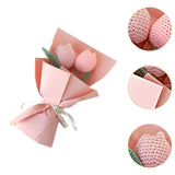 Maxbell Crochet Flowers Bouquet Knitting Flower for Mother Day Teacher’ Day Birthday pink