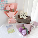Maxbell Crochet Flowers Bouquet Knitting Flower for Mother Day Teacher’ Day Birthday pink