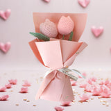 Maxbell Crochet Flowers Bouquet Knitting Flower for Mother Day Teacher’ Day Birthday pink