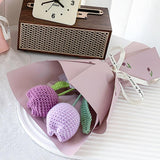 Maxbell Crochet Flowers Bouquet Knitting Flower for Mother Day Teacher’ Day Birthday violet