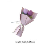 Maxbell Crochet Flowers Bouquet Knitting Flower for Mother Day Teacher’ Day Birthday violet