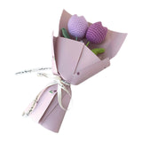 Maxbell Crochet Flowers Bouquet Knitting Flower for Mother Day Teacher’ Day Birthday violet