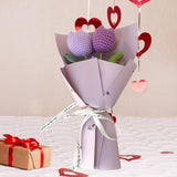 Maxbell Crochet Flowers Bouquet Knitting Flower for Mother Day Teacher’ Day Birthday violet