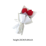 Maxbell Crochet Flowers Bouquet Knitting Flower for Mother Day Teacher’ Day Birthday red