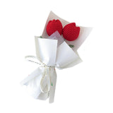 Maxbell Crochet Flowers Bouquet Knitting Flower for Mother Day Teacher’ Day Birthday red