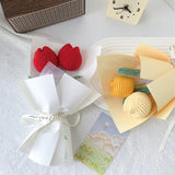 Maxbell Crochet Flowers Bouquet Knitting Flower for Mother Day Teacher’ Day Birthday red