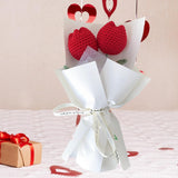Maxbell Crochet Flowers Bouquet Knitting Flower for Mother Day Teacher’ Day Birthday red
