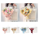Maxbell Crochet Flowers Bouquet for Valentine's Day Father's Day Wedding Party Decor Pink