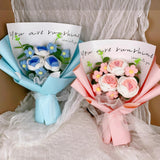 Maxbell Crochet Flowers Bouquet for Valentine's Day Father's Day Wedding Party Decor Pink