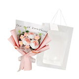 Maxbell Crochet Flowers Bouquet for Valentine's Day Father's Day Wedding Party Decor Pink