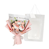 Maxbell Crochet Flowers Bouquet for Valentine's Day Father's Day Wedding Party Decor Pink