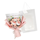 Maxbell Crochet Flowers Bouquet for Valentine's Day Father's Day Wedding Party Decor Pink
