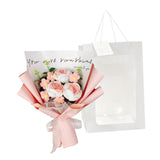 Maxbell Crochet Flowers Bouquet for Valentine's Day Father's Day Wedding Party Decor Pink