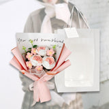 Maxbell Crochet Flowers Bouquet for Valentine's Day Father's Day Wedding Party Decor Pink