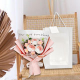 Maxbell Crochet Flowers Bouquet for Valentine's Day Father's Day Wedding Party Decor Pink