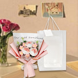 Maxbell Crochet Flowers Bouquet for Valentine's Day Father's Day Wedding Party Decor Pink