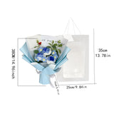 Maxbell Crochet Flowers Bouquet for Valentine's Day Father's Day Wedding Party Decor Blue