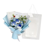 Maxbell Crochet Flowers Bouquet for Valentine's Day Father's Day Wedding Party Decor Blue