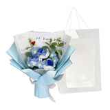 Maxbell Crochet Flowers Bouquet for Valentine's Day Father's Day Wedding Party Decor Blue